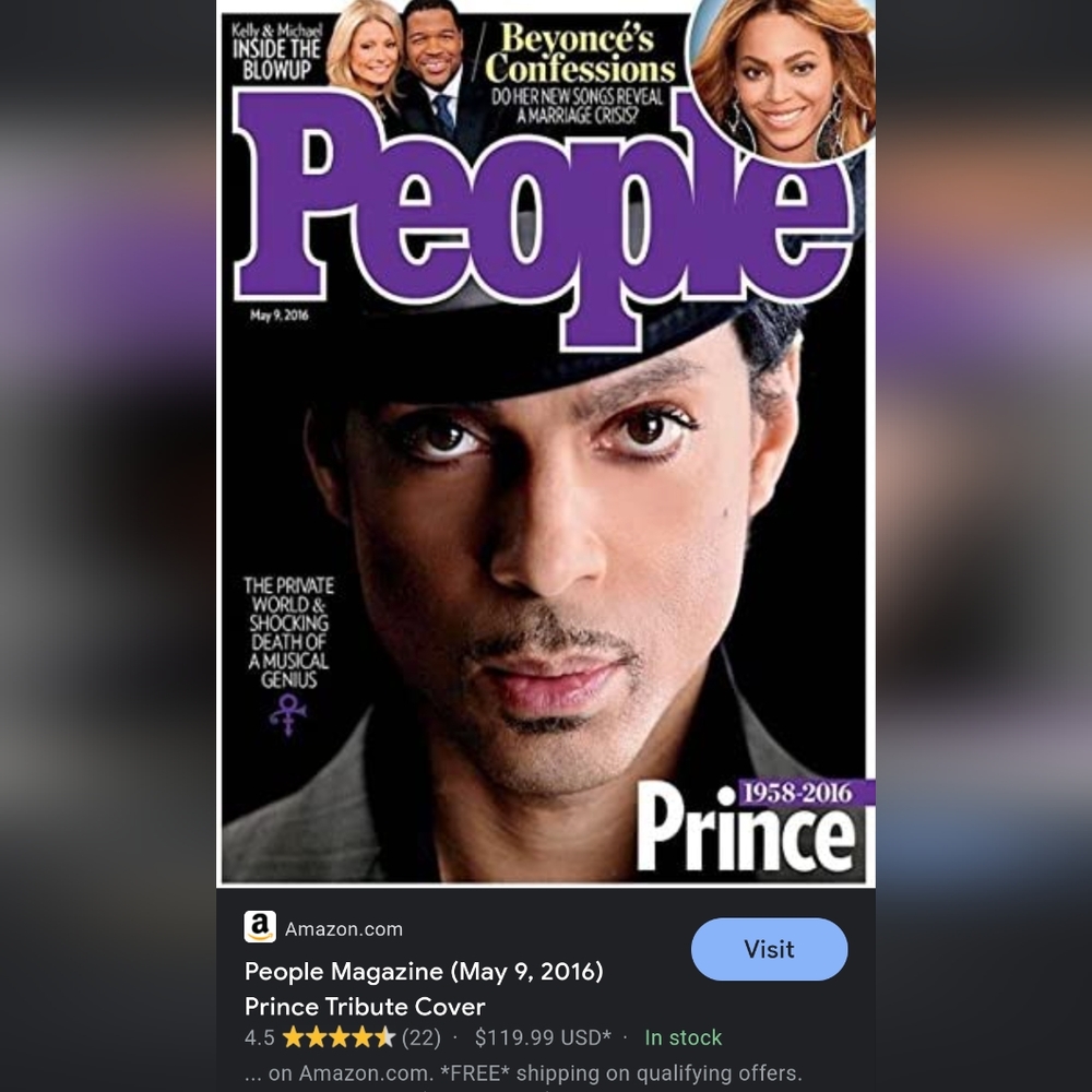 2016 People Magazine. Prince tribute cover. - Picture 9 of 9